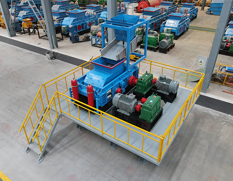 液壓對(duì)輥制砂機(jī)專(zhuān)破鐵礦石/銅礦/錳礦/金礦，細(xì)碎效率提升